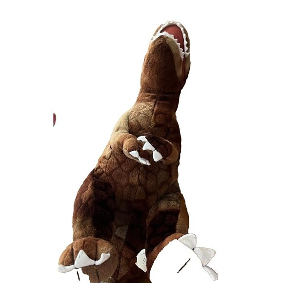 Official Jurassic World Tyrannosaurus T-Rex Dinosaur Brown Plush Stuffie Toy 11" - Picture 3 of 6